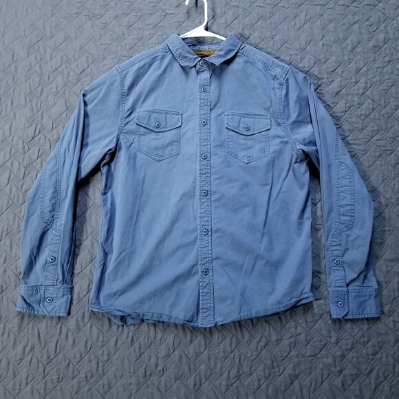 Brothers Sons Shirt Mens M Blue Button Up Long Sleeve Collared Dark Wash - Picture 1 of 9